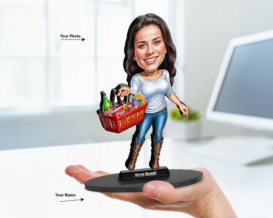 Gardener Flower Basket figurine — custom For Her gift