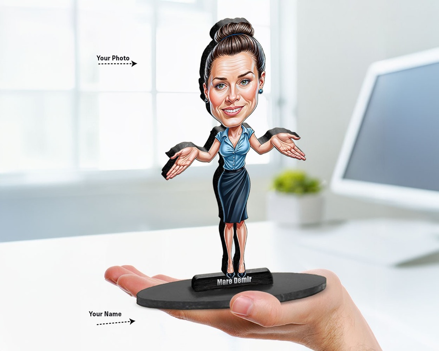 Female Teacher — Blue Dress figurine — custom Education gift
